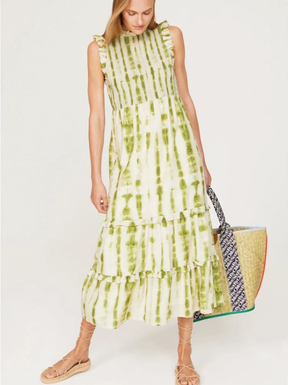 MARIE OLIVER Quinnlyn Maxi Dress. Clover Dye Green. Size 1/Small. Cotton Silk